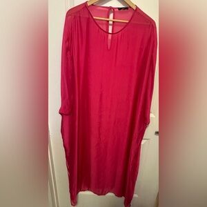NT Italian hot pink beach coverup. Size medium. Silk